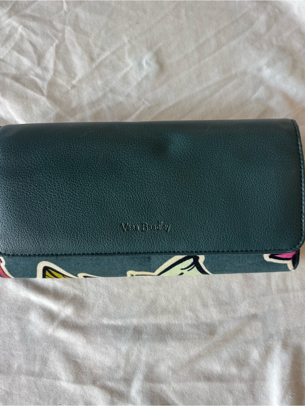 Vera Bradley Falling Flowers Audrey Fold-Over Clutch with Floral Accent